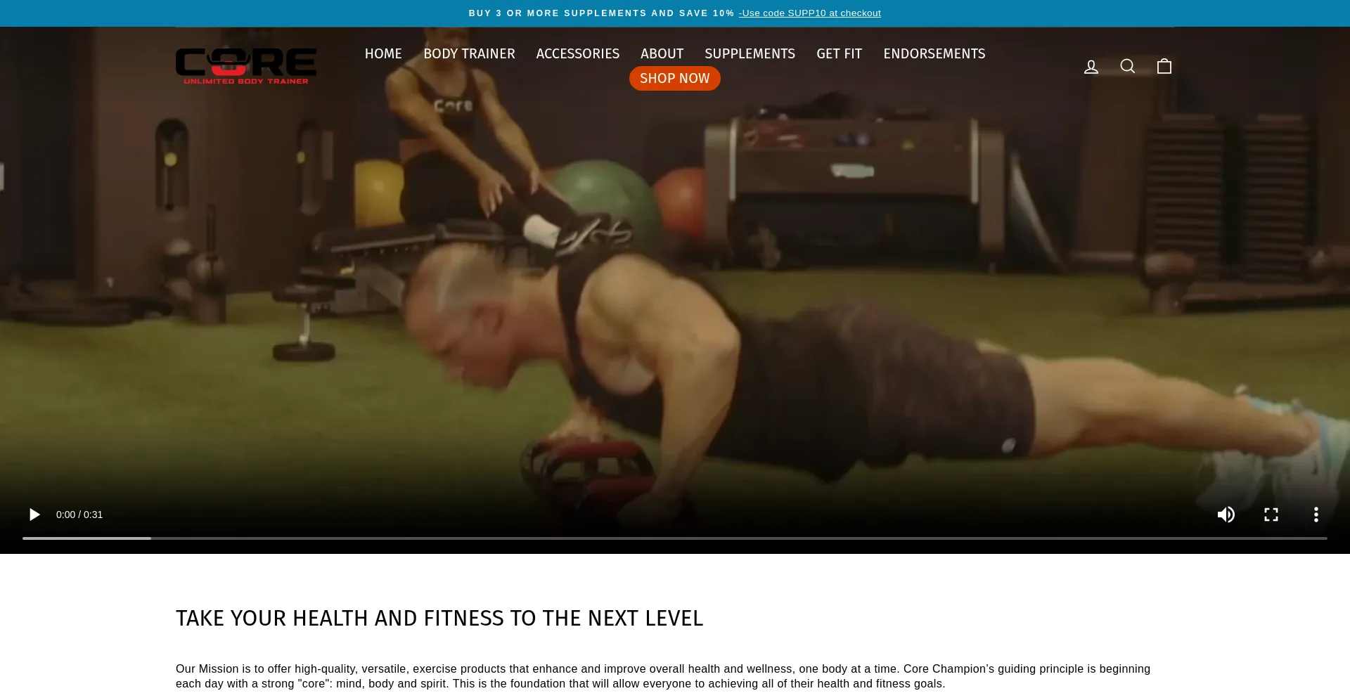 Website screenshot of Corechampion.com