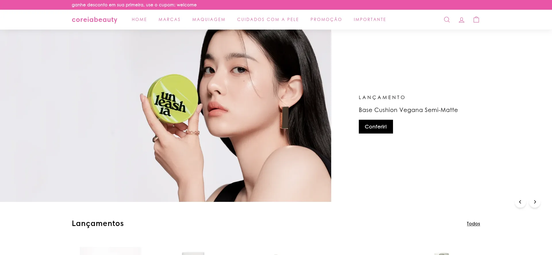 Website screenshot of Coreiabeauty.com.br
