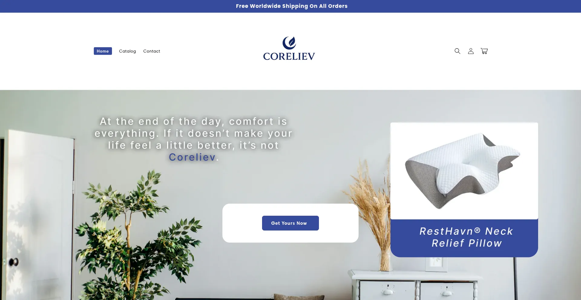Website screenshot of Coreliev.com