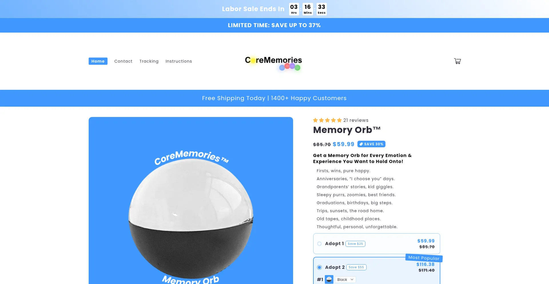 Corememoriestm.com Screenshot