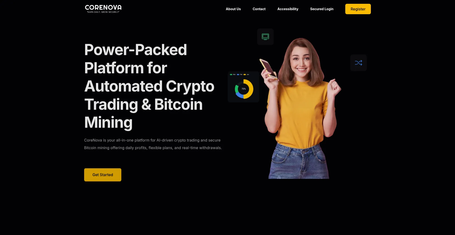 Website screenshot of Corenova.uk