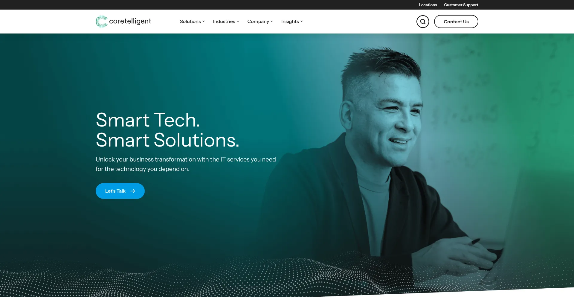 Website screenshot of Coretelligent.com