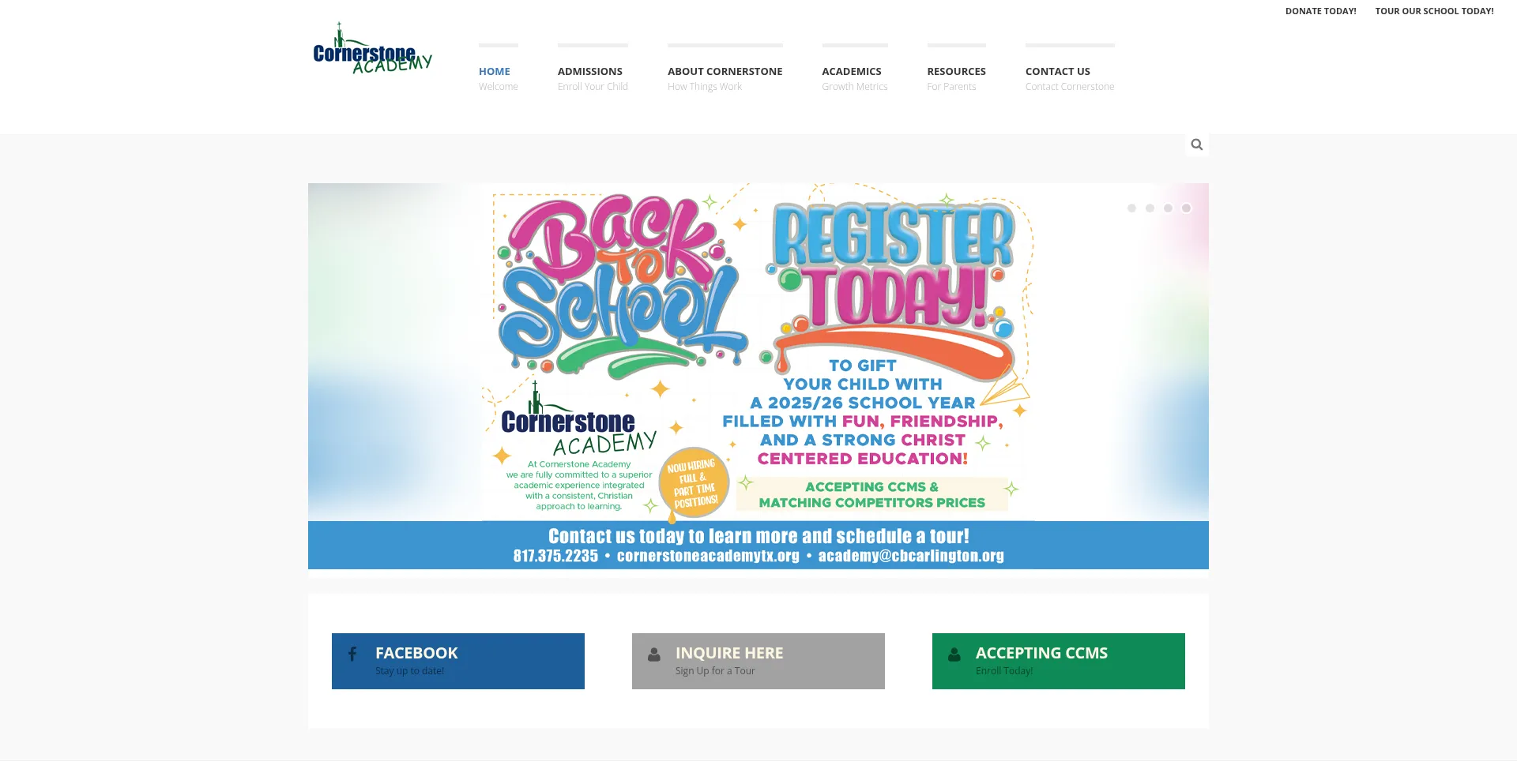 Cornerstoneacademytx.org Screenshot