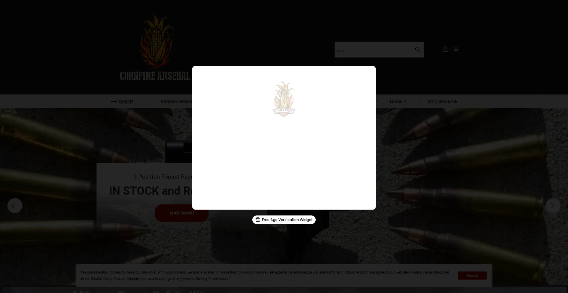 Cornfirearsenal.com Screenshot