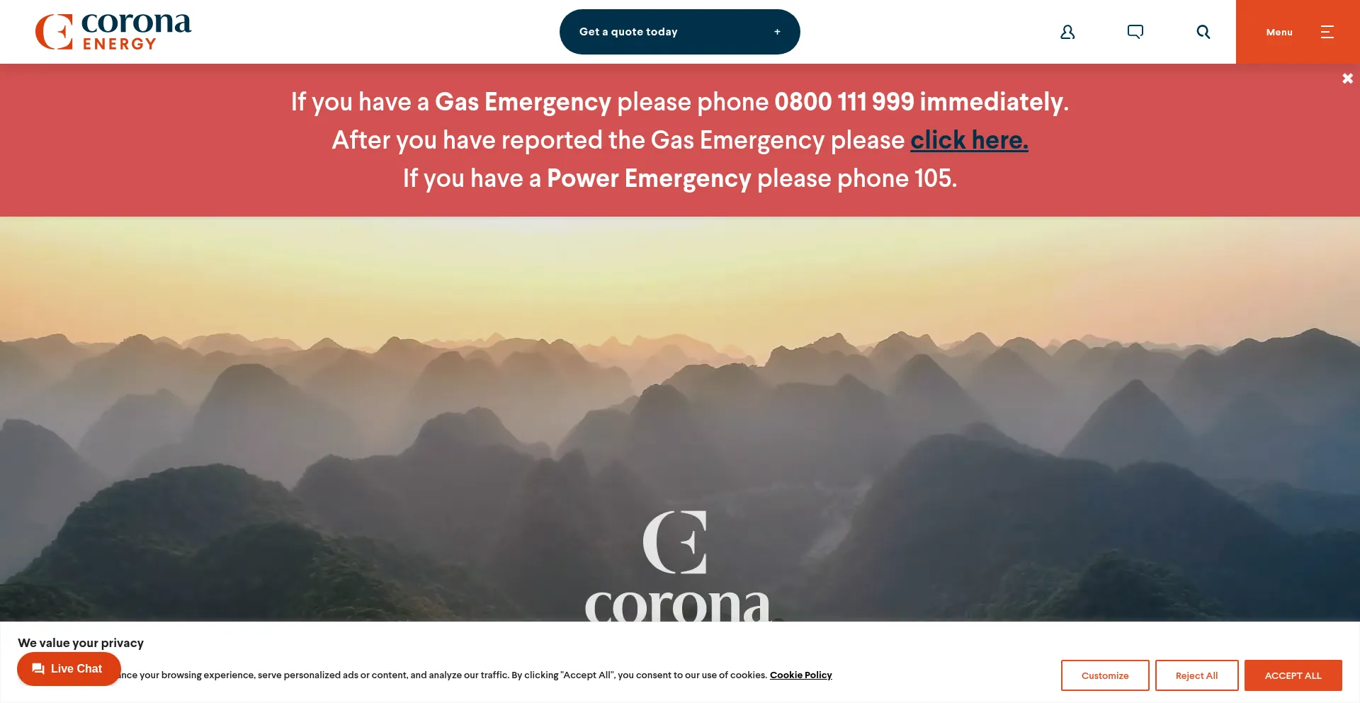 Coronaenergy.co.uk Screenshot