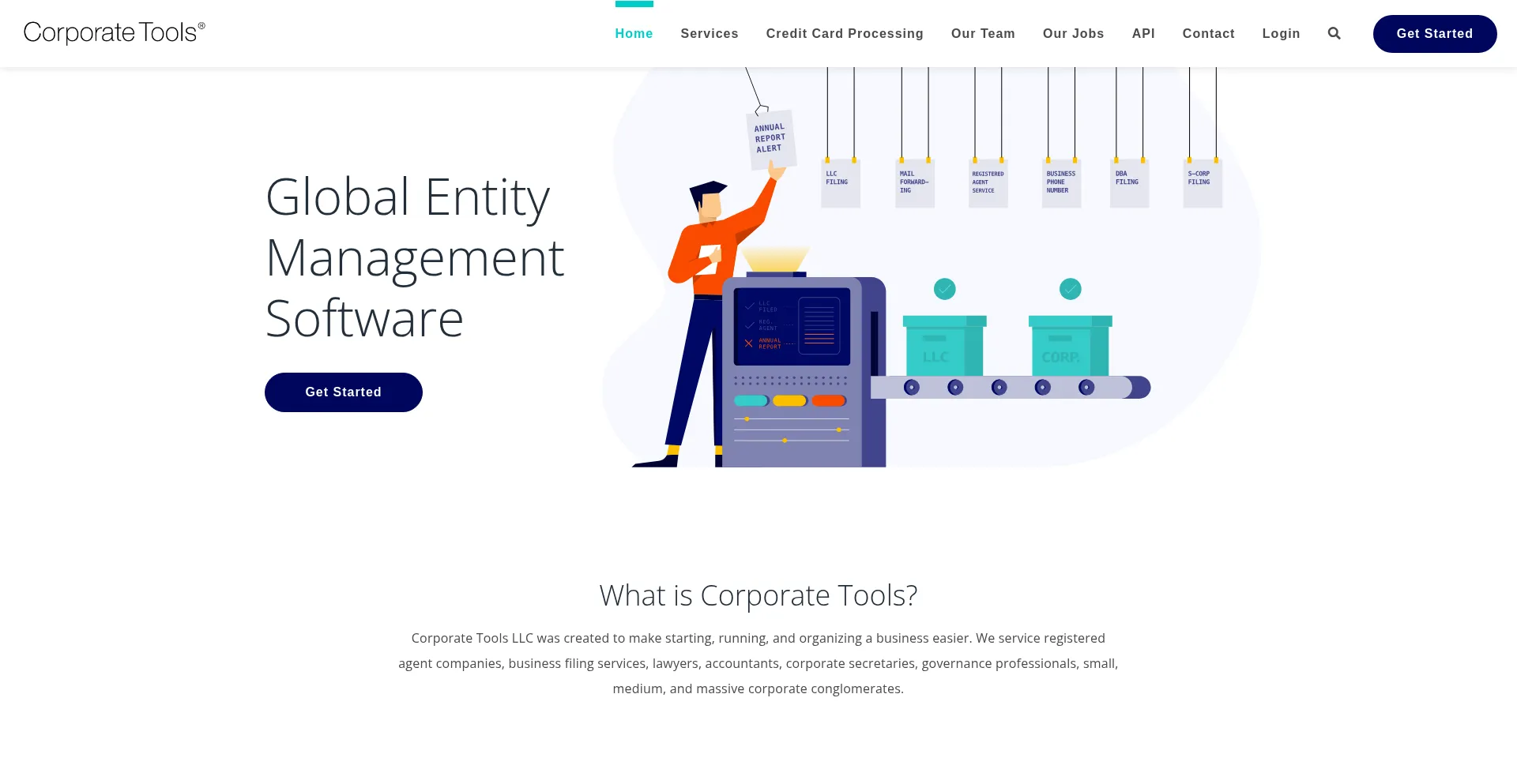 Website screenshot of Corporatetools.com