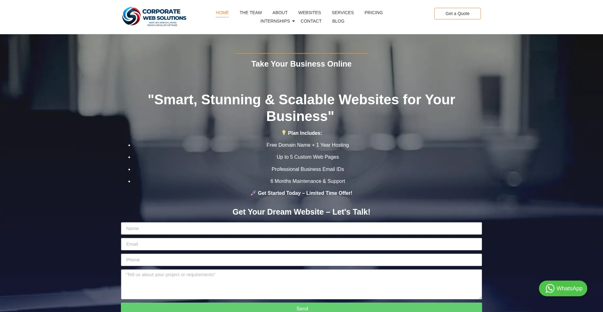 Corporatewebsolutions.in Screenshot