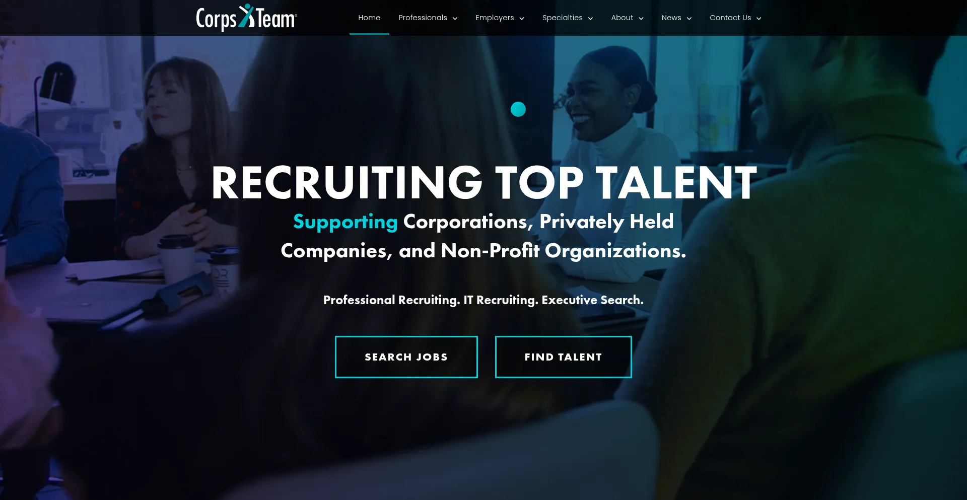 Website screenshot of Corpsteam.com