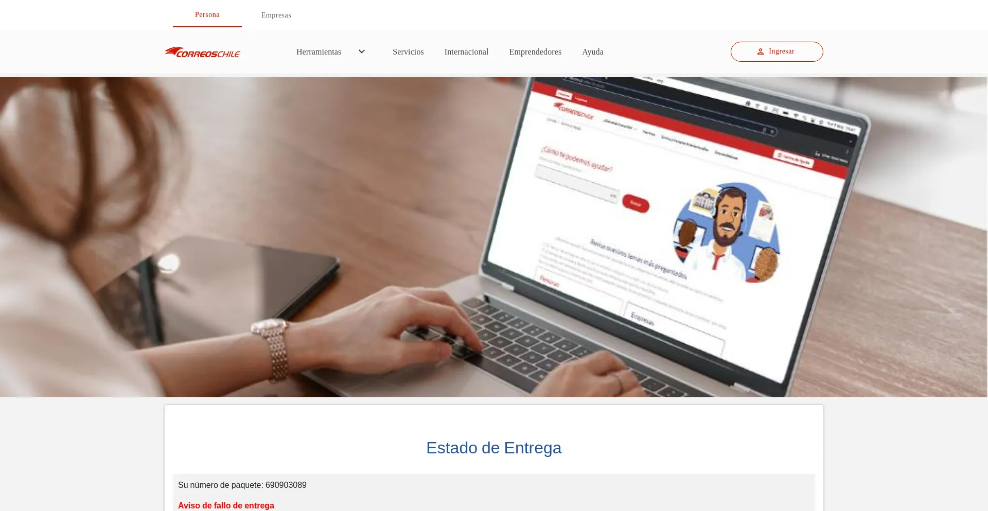 Website screenshot of Correos.media