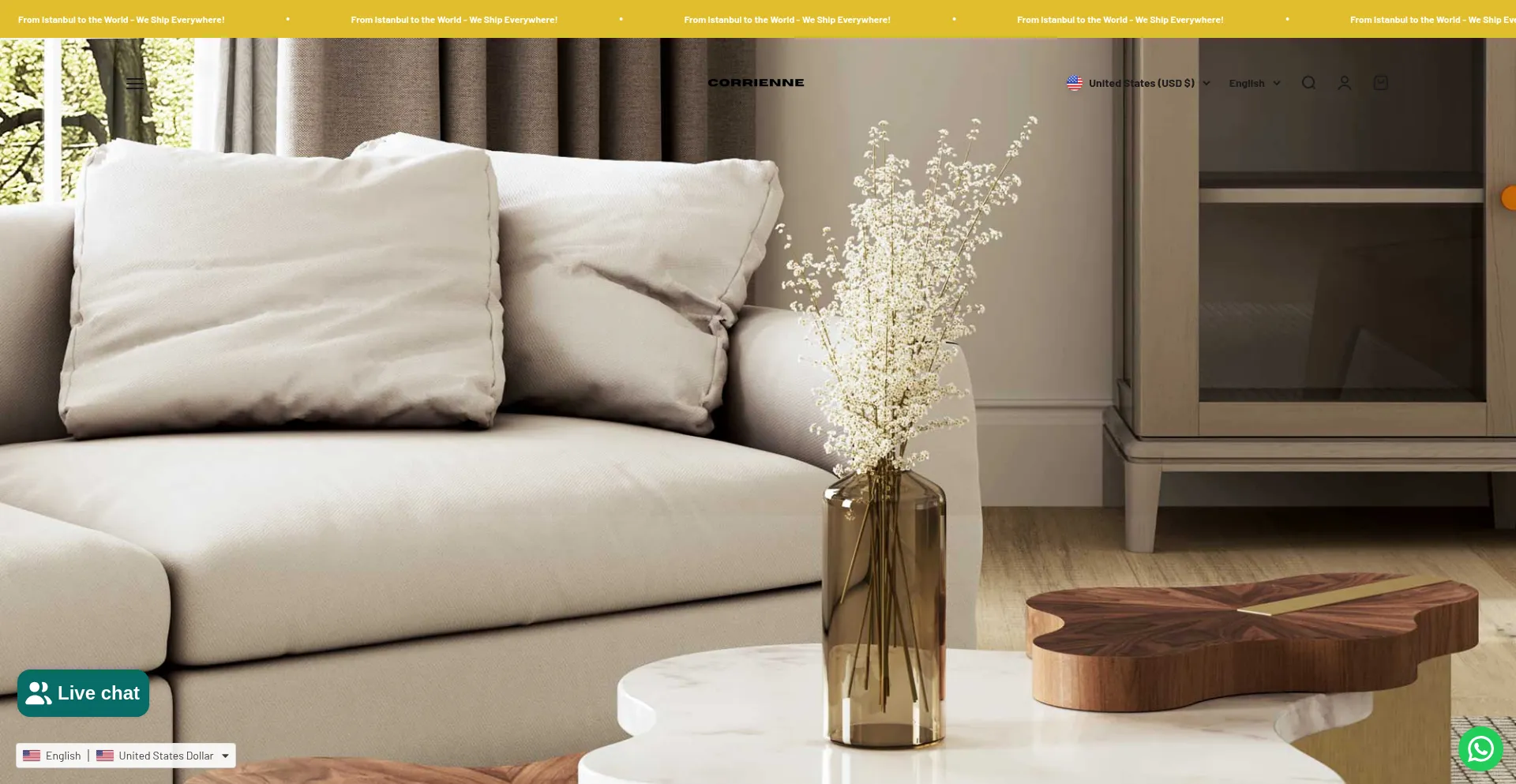 Website screenshot of Corrienne.com