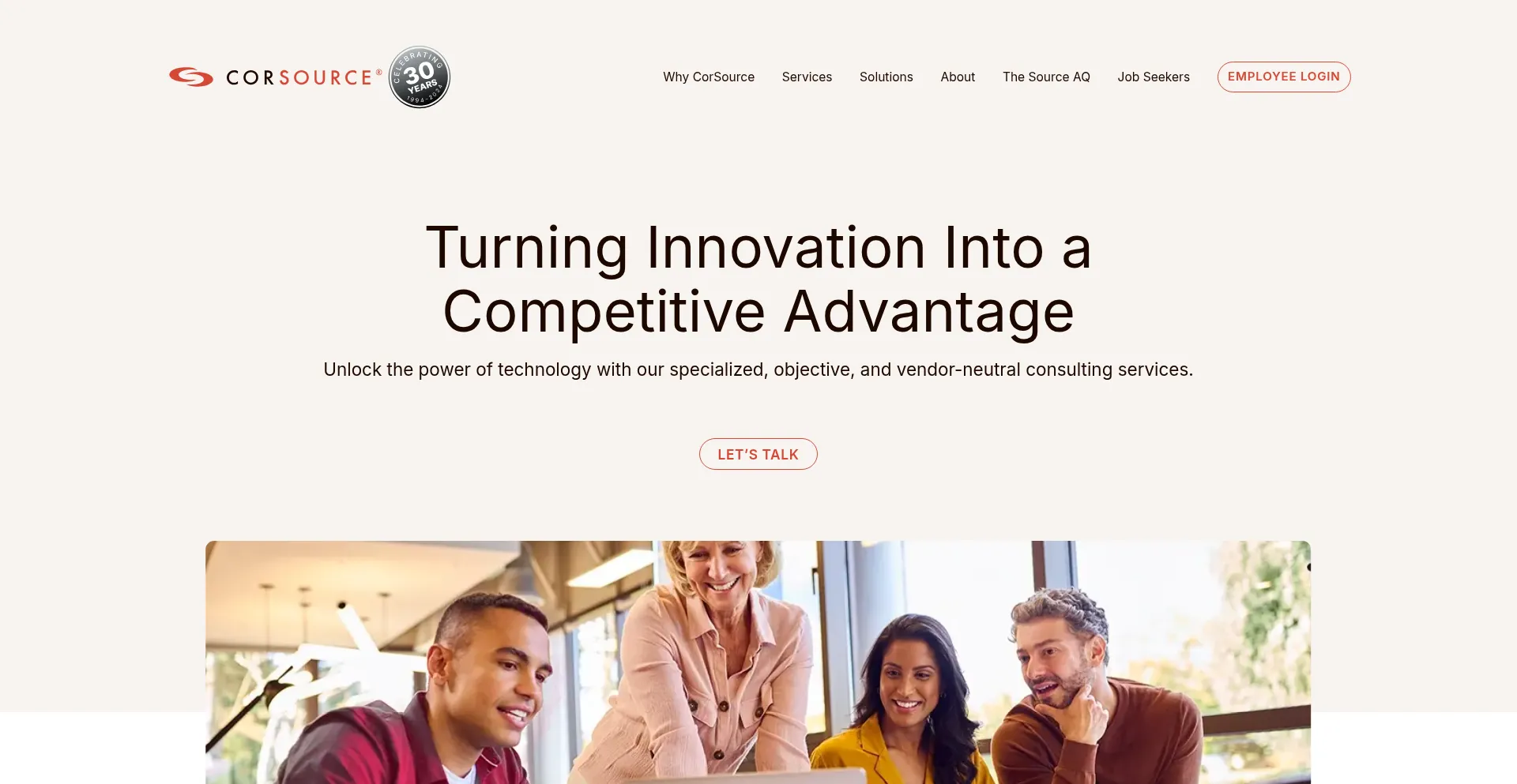 Website screenshot of Corsource.com