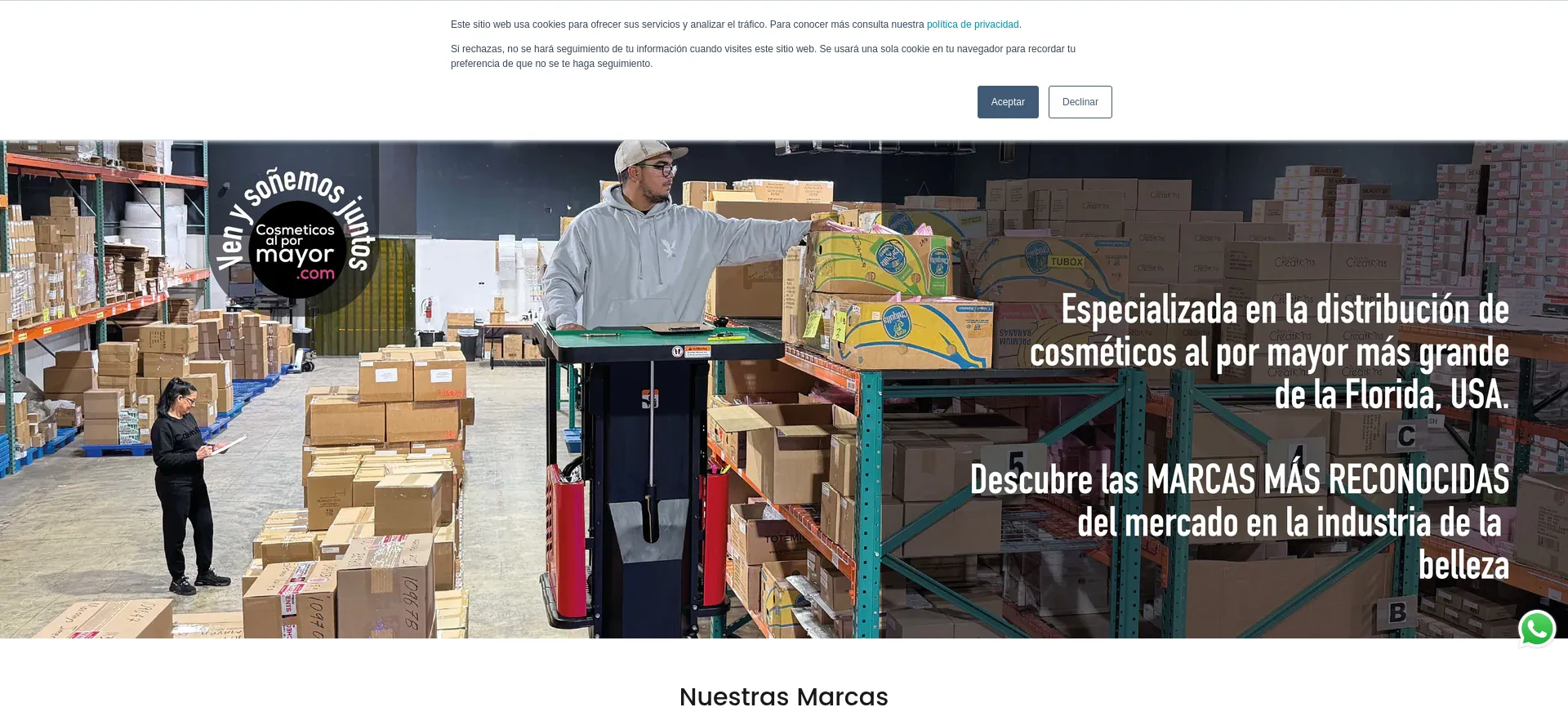 Website screenshot of Cosmeticosalpormayor.com