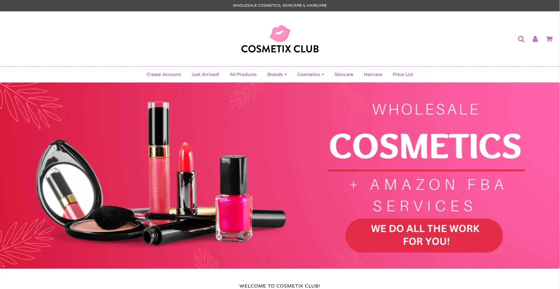 Website screenshot of Cosmetixclub.com
