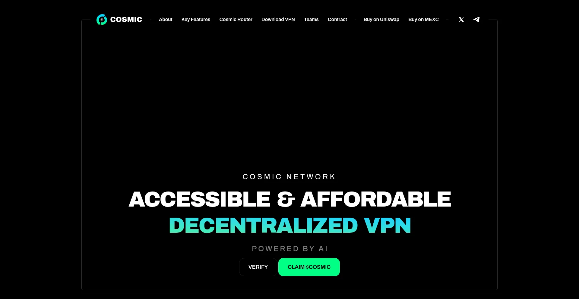 Website screenshot of Cosmicdrop.site