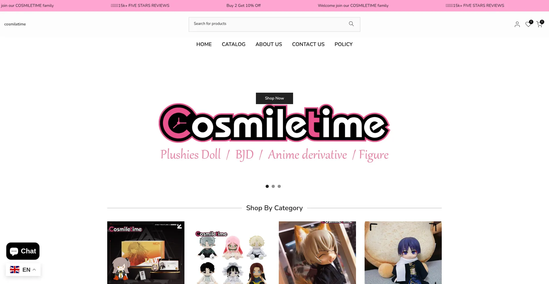 Website screenshot of Cosmiletime.com