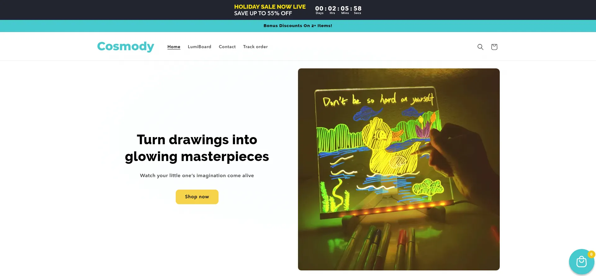 Website screenshot of Cosmody.com