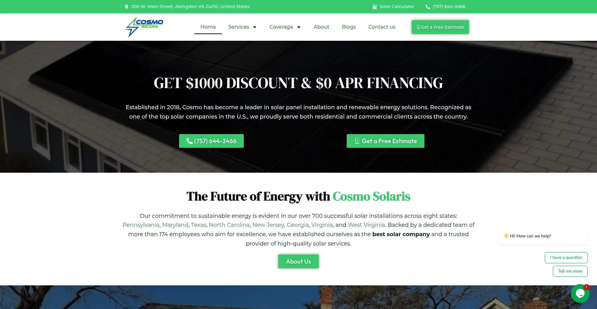 Website screenshot of Cosmosolaris.com