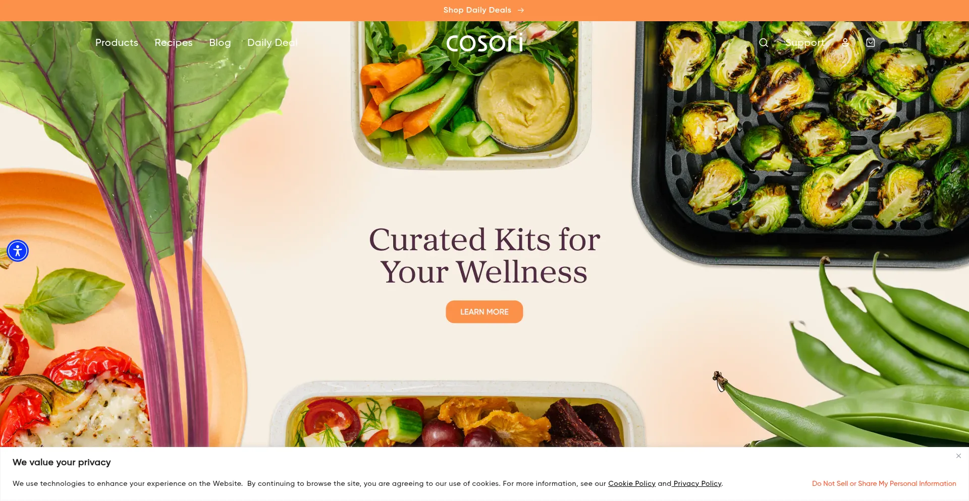 Website screenshot of Cosori.com