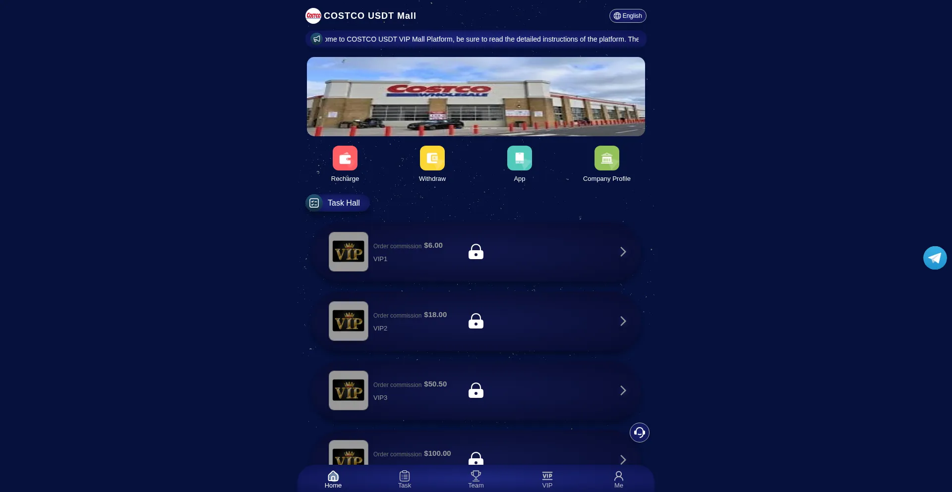 Website screenshot of Costco888.top