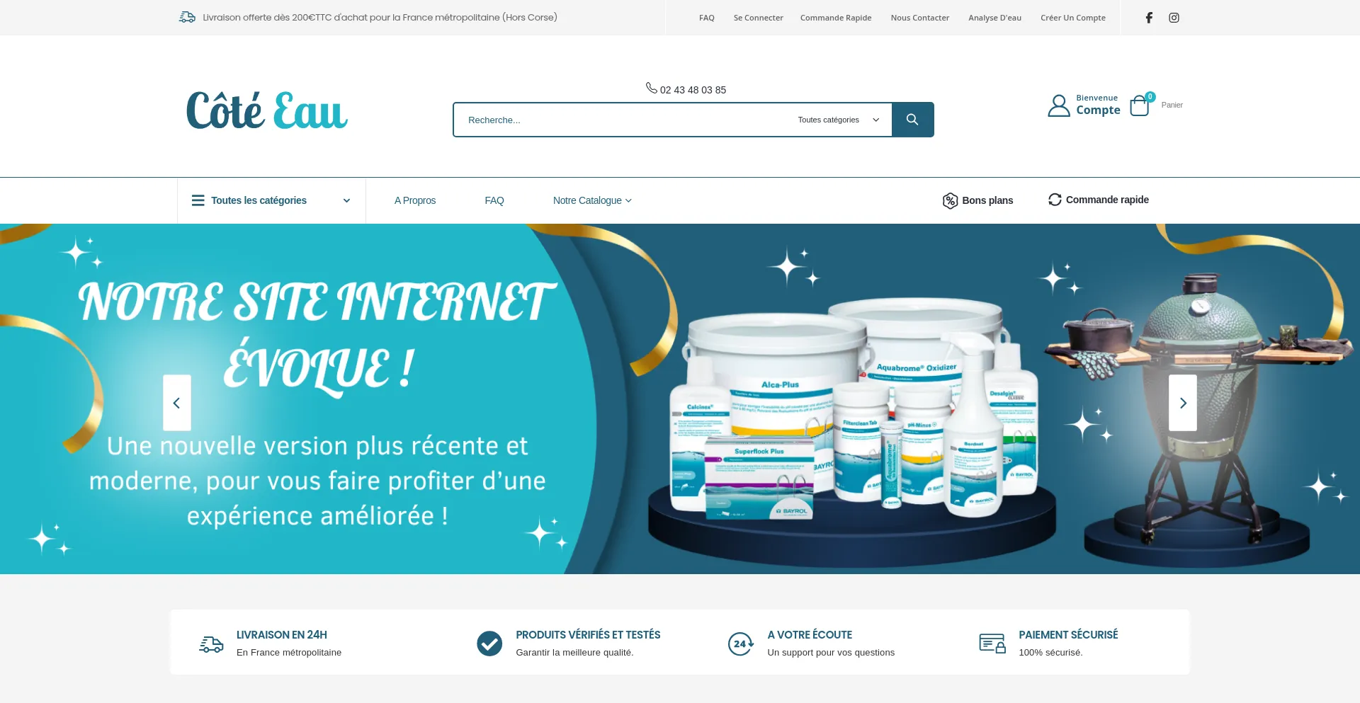 Website screenshot of Cote-eau.fr