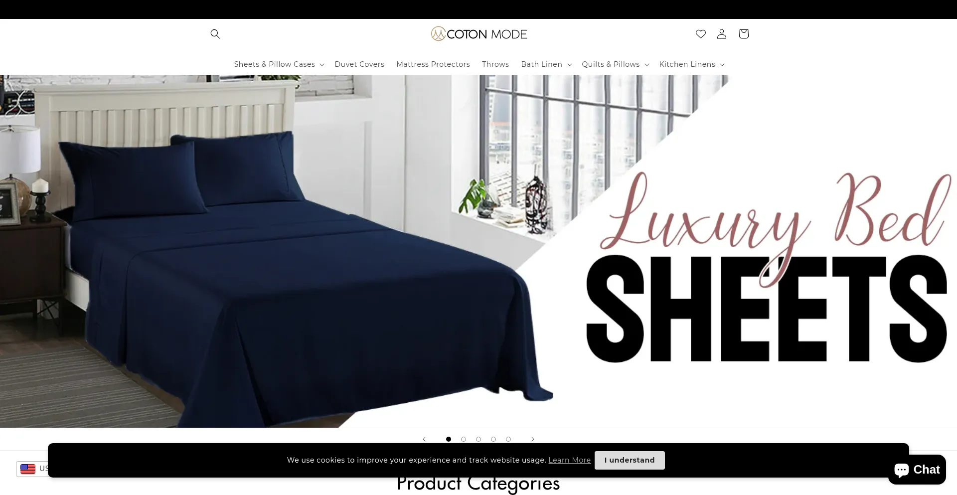 Website screenshot of Cotonmode.co.uk