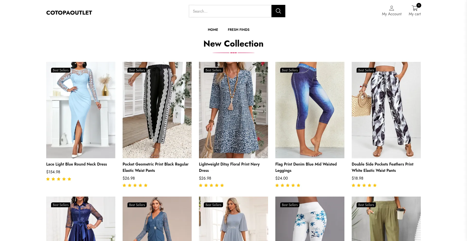 Website screenshot of Cotopaoutlet.com