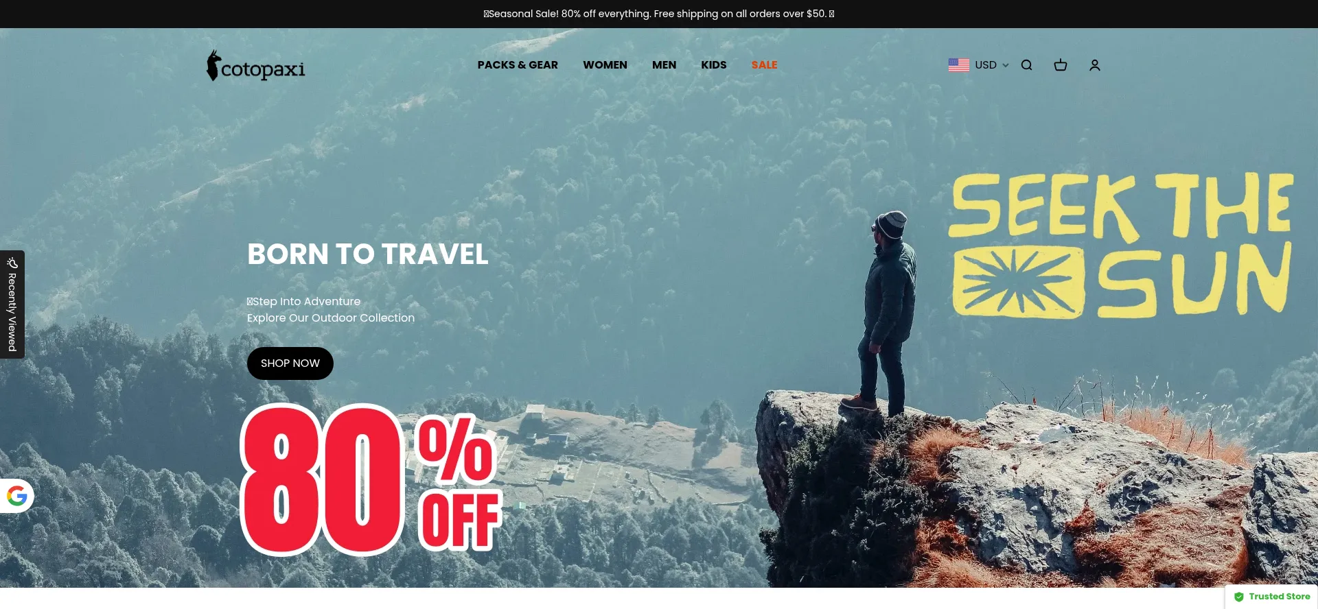 Website screenshot of Cotopaxinew.com