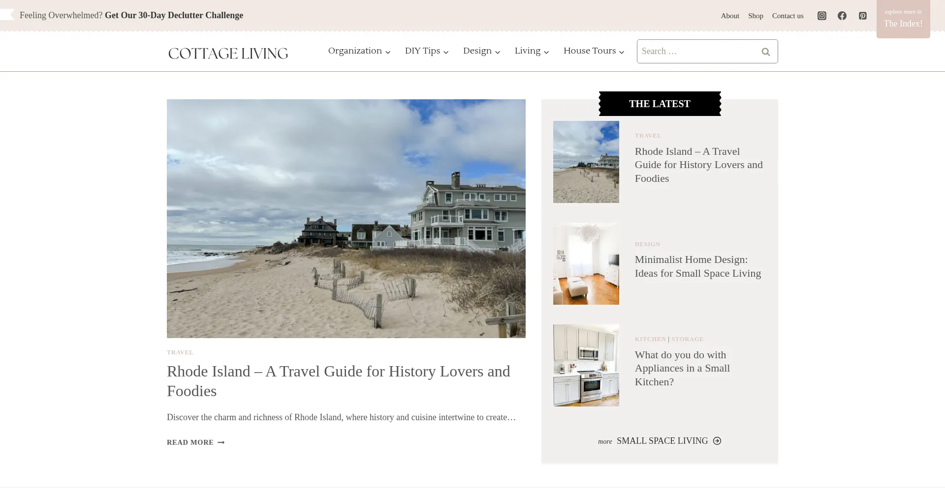 Website screenshot of Cottagelivingandstyle.com