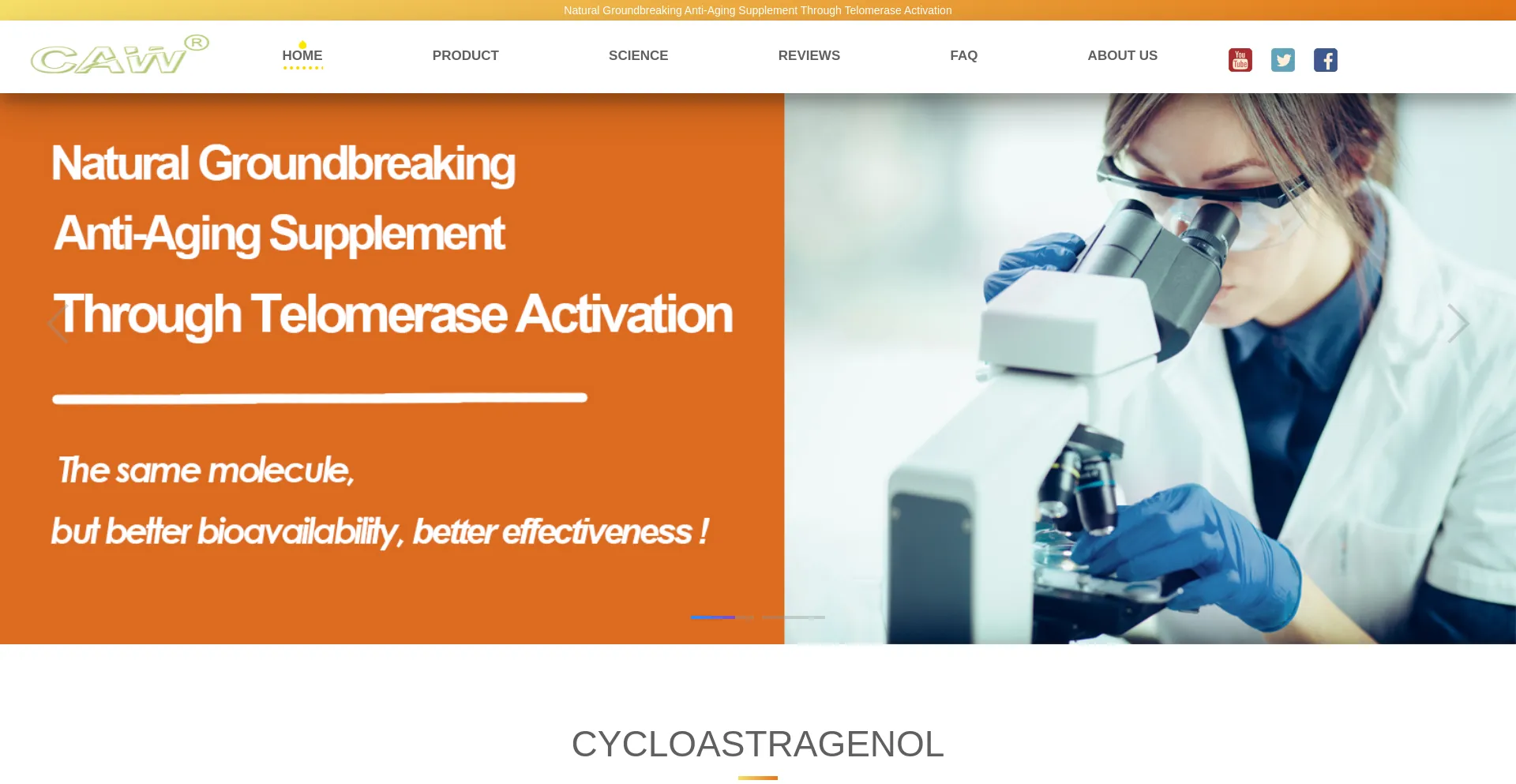 Website screenshot of Counteragingwise.com