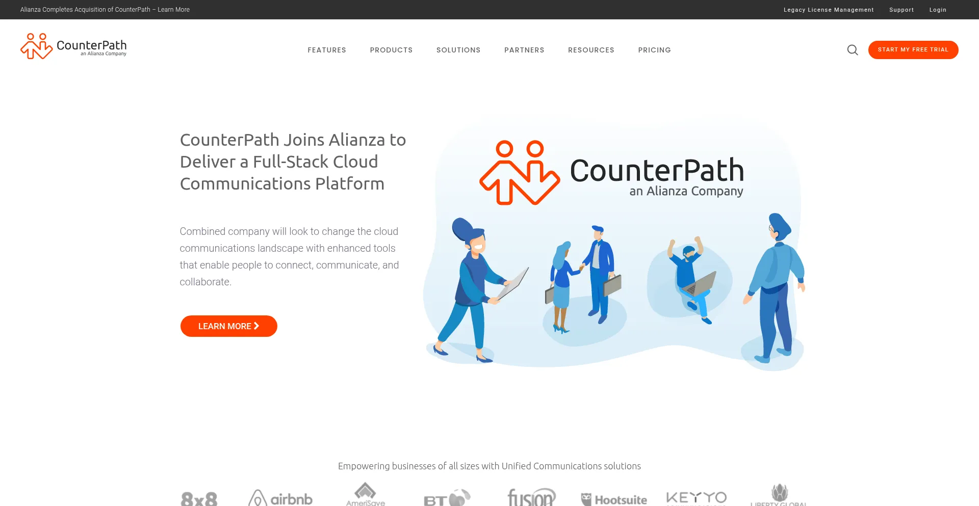 Website screenshot of Counterpath.com