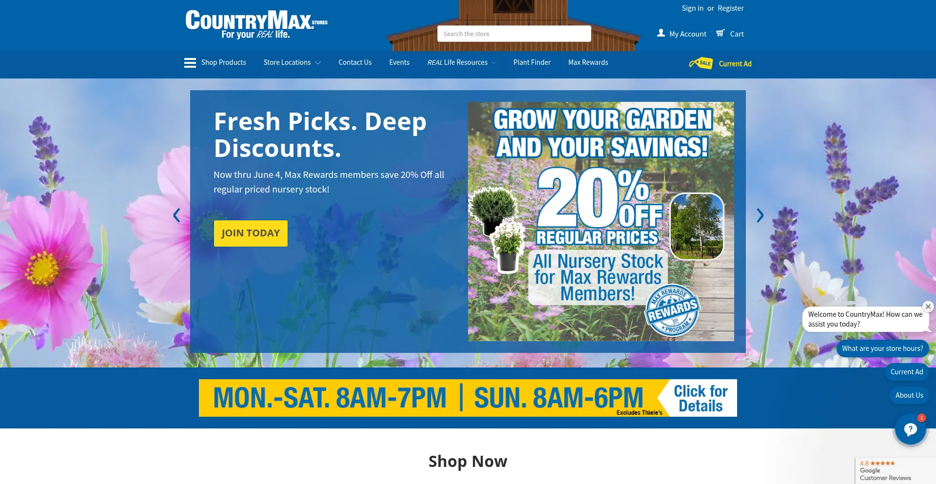 Website screenshot of Countrymax.com