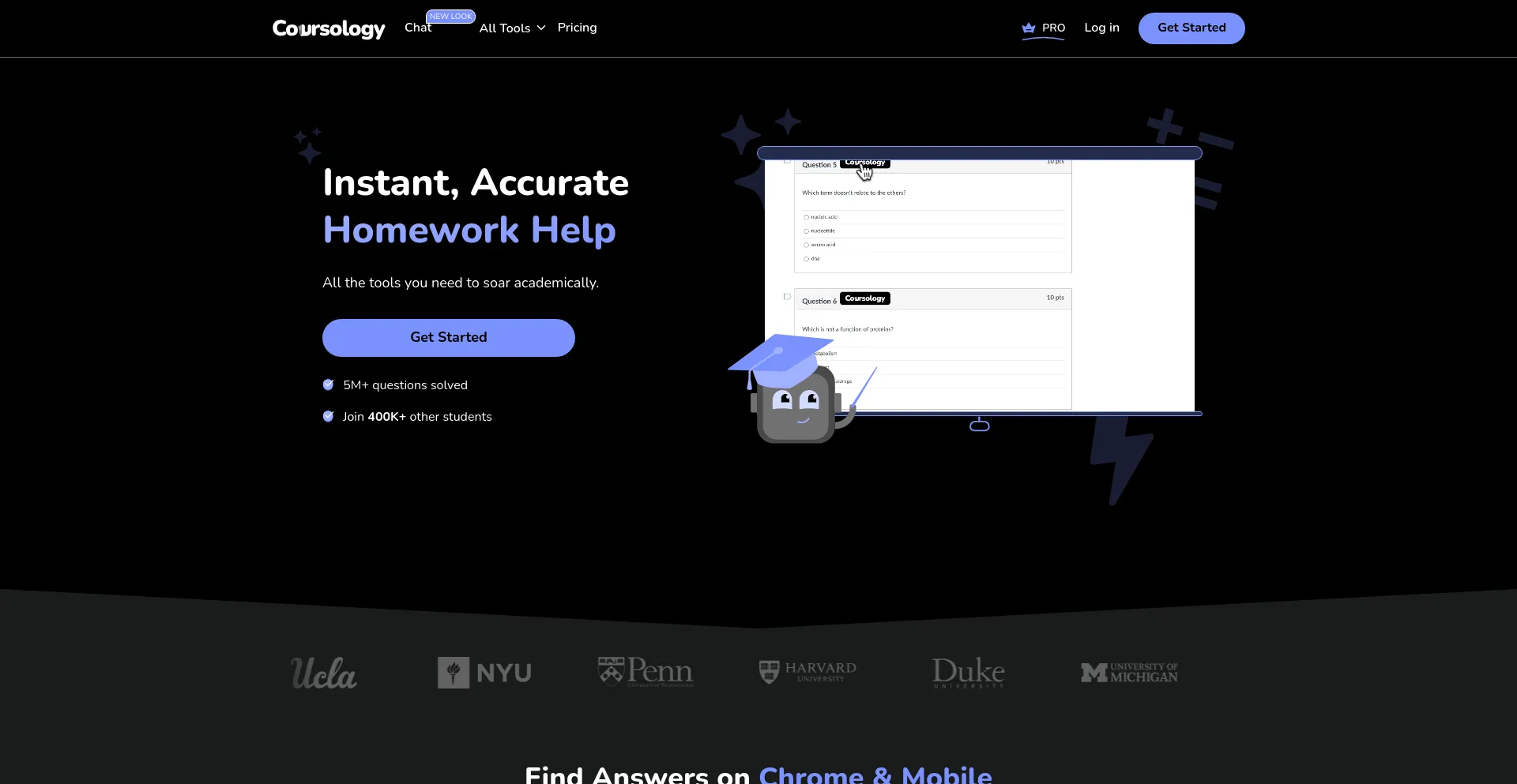 Website screenshot of Coursology.io
