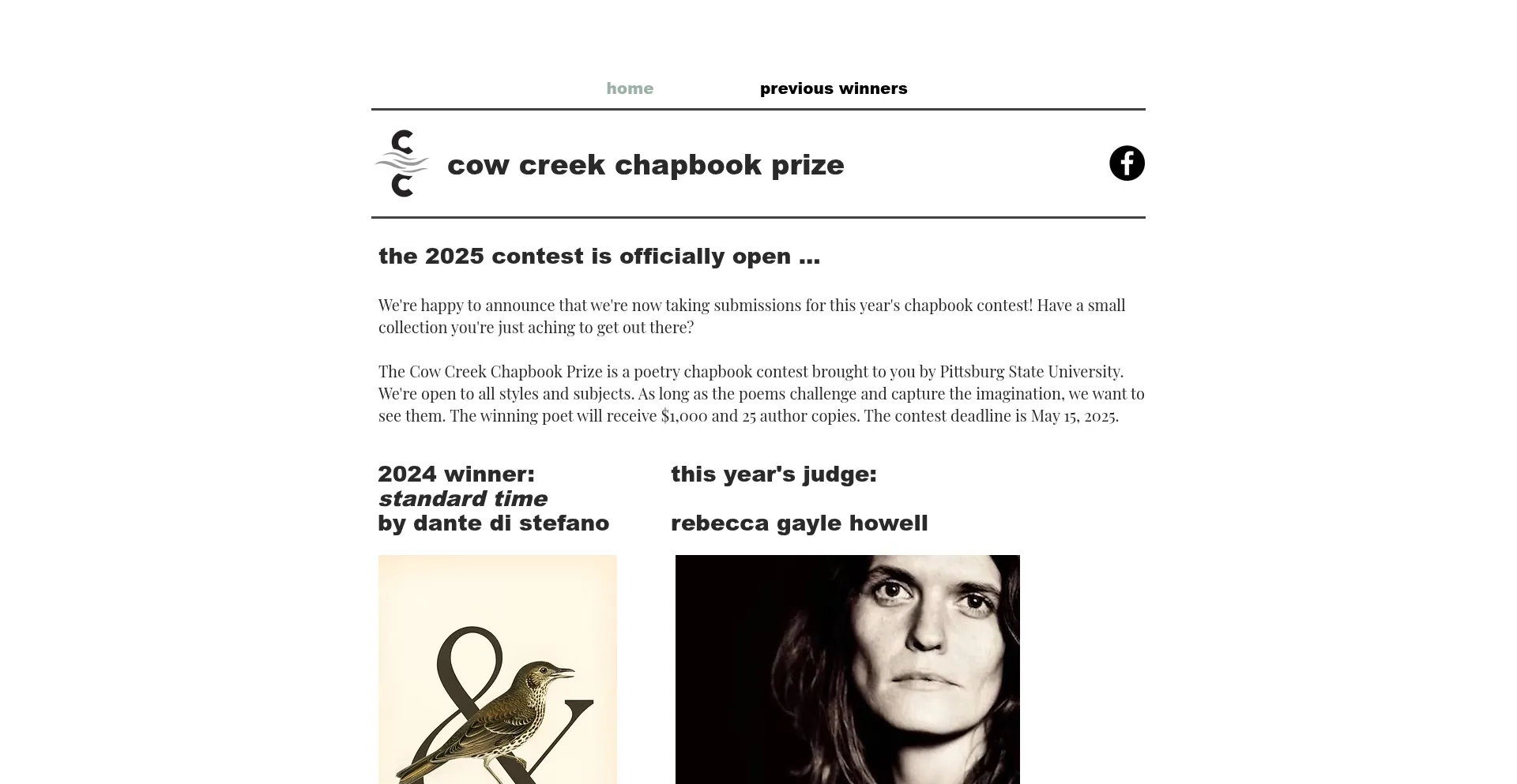 Website screenshot of Cowcreekchapbook.org
