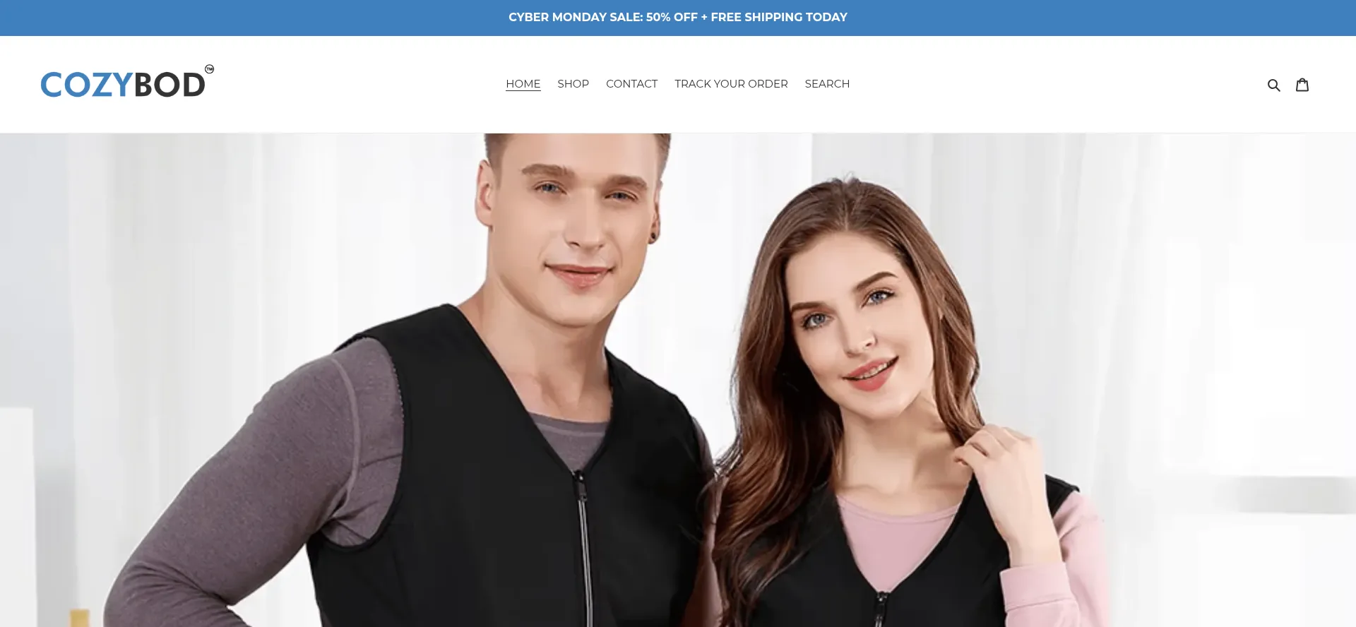 Website screenshot of Cozybod.com