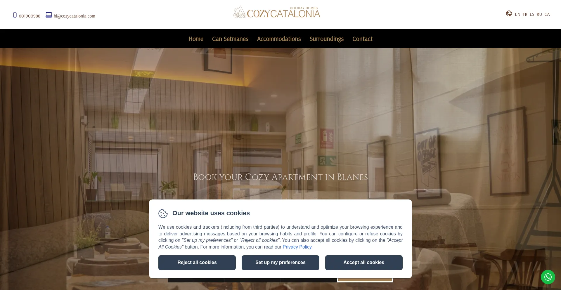 Cozycatalonia.com Screenshot