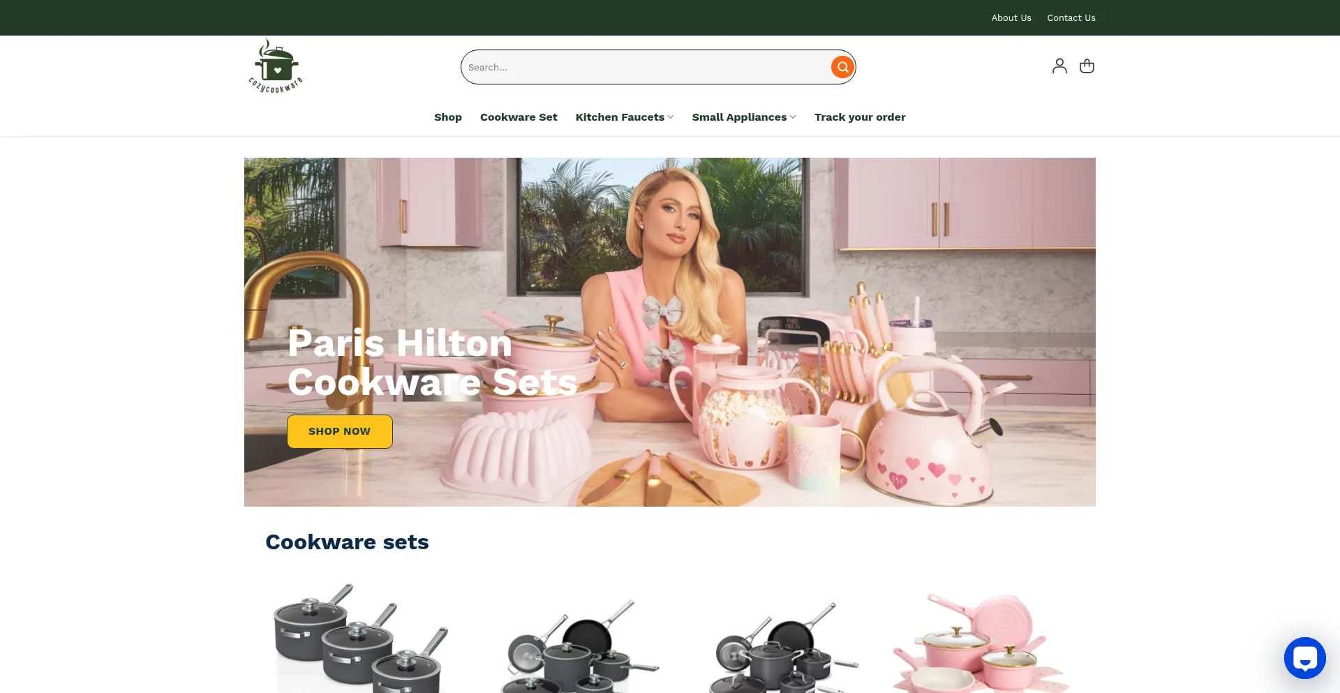 Website screenshot of Cozycookware.com