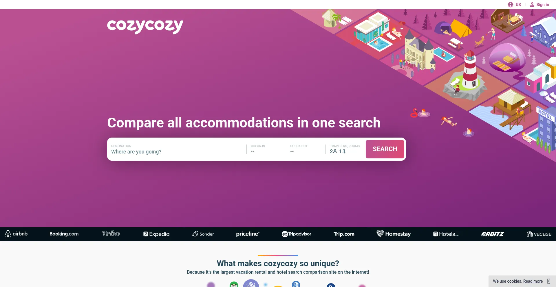 Website screenshot of Cozycozy.com