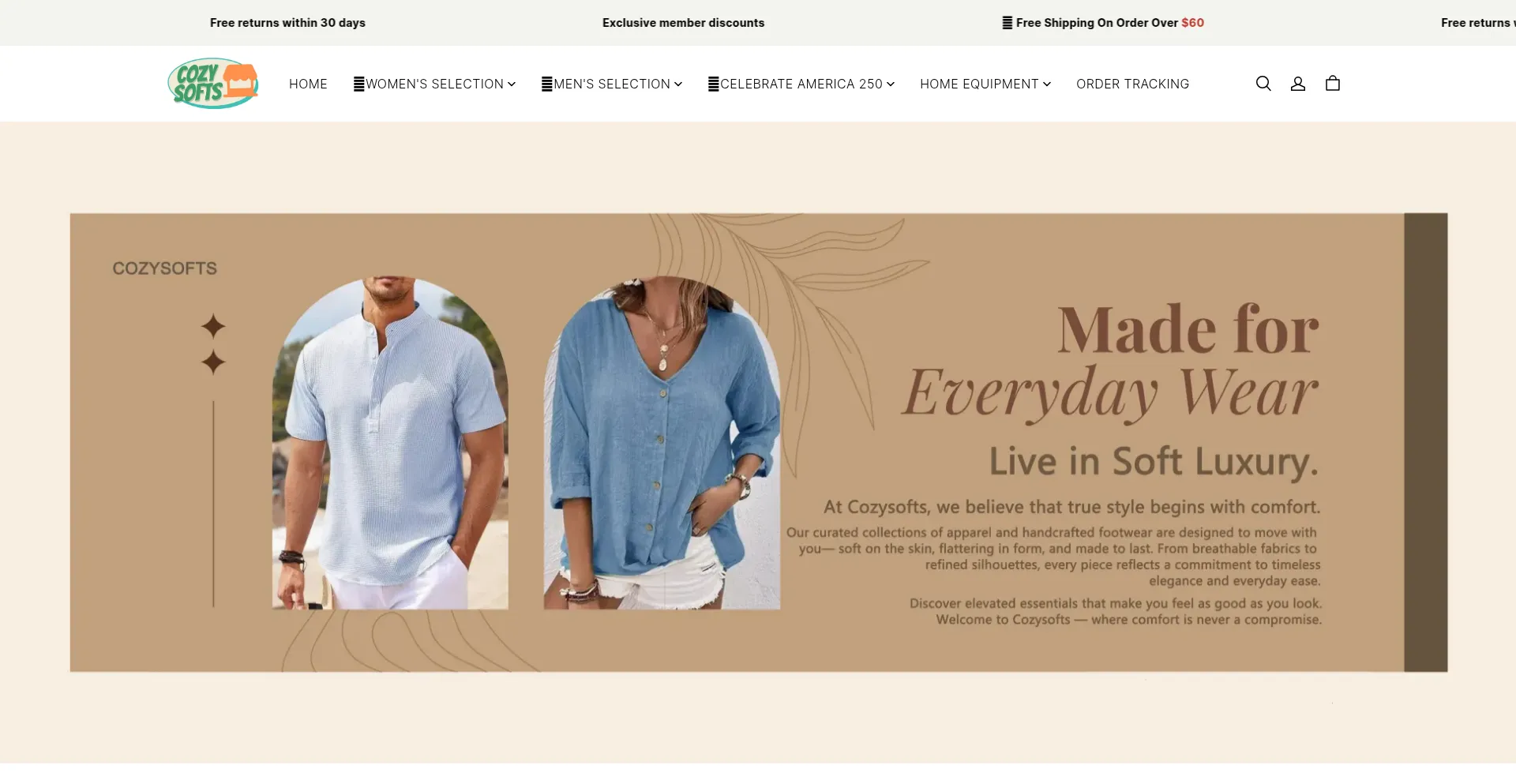 Website screenshot of Cozysofts.com