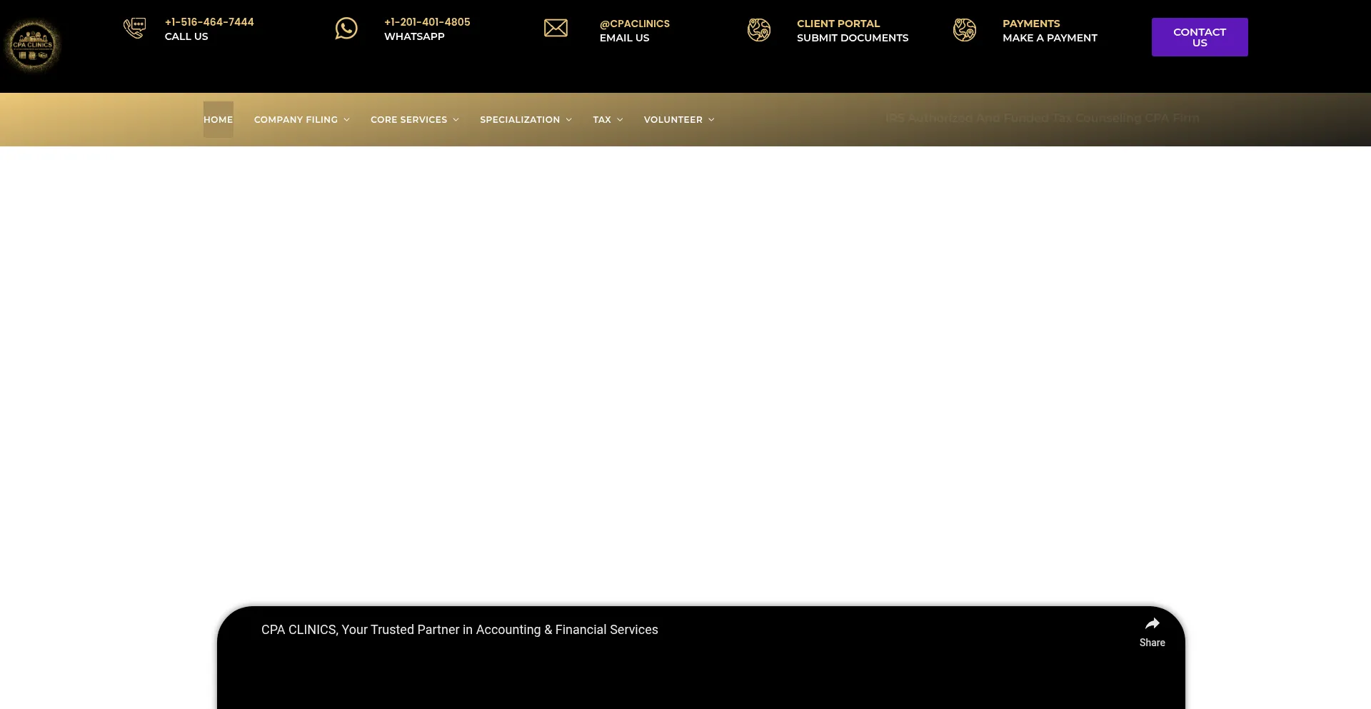 Website screenshot of Cpaclinics.com