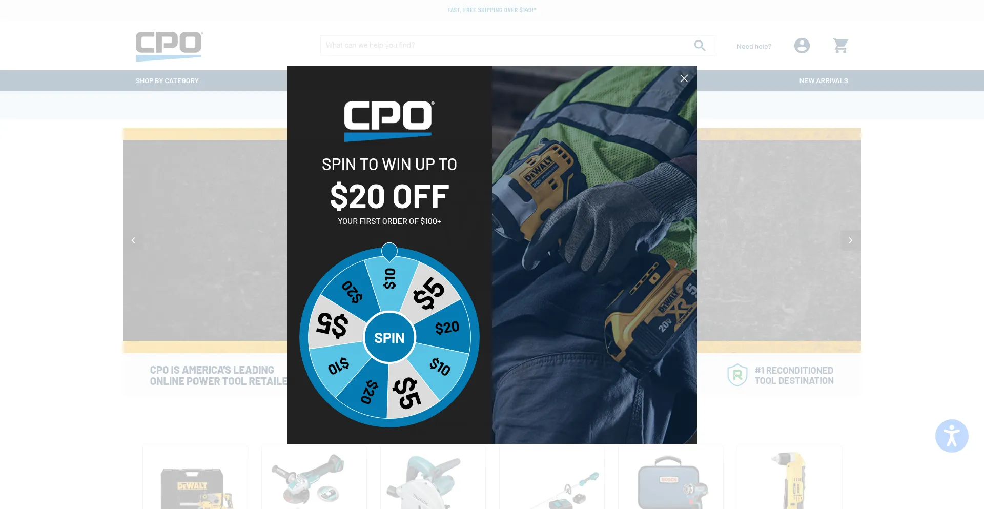Website screenshot of Cpooutlets.com