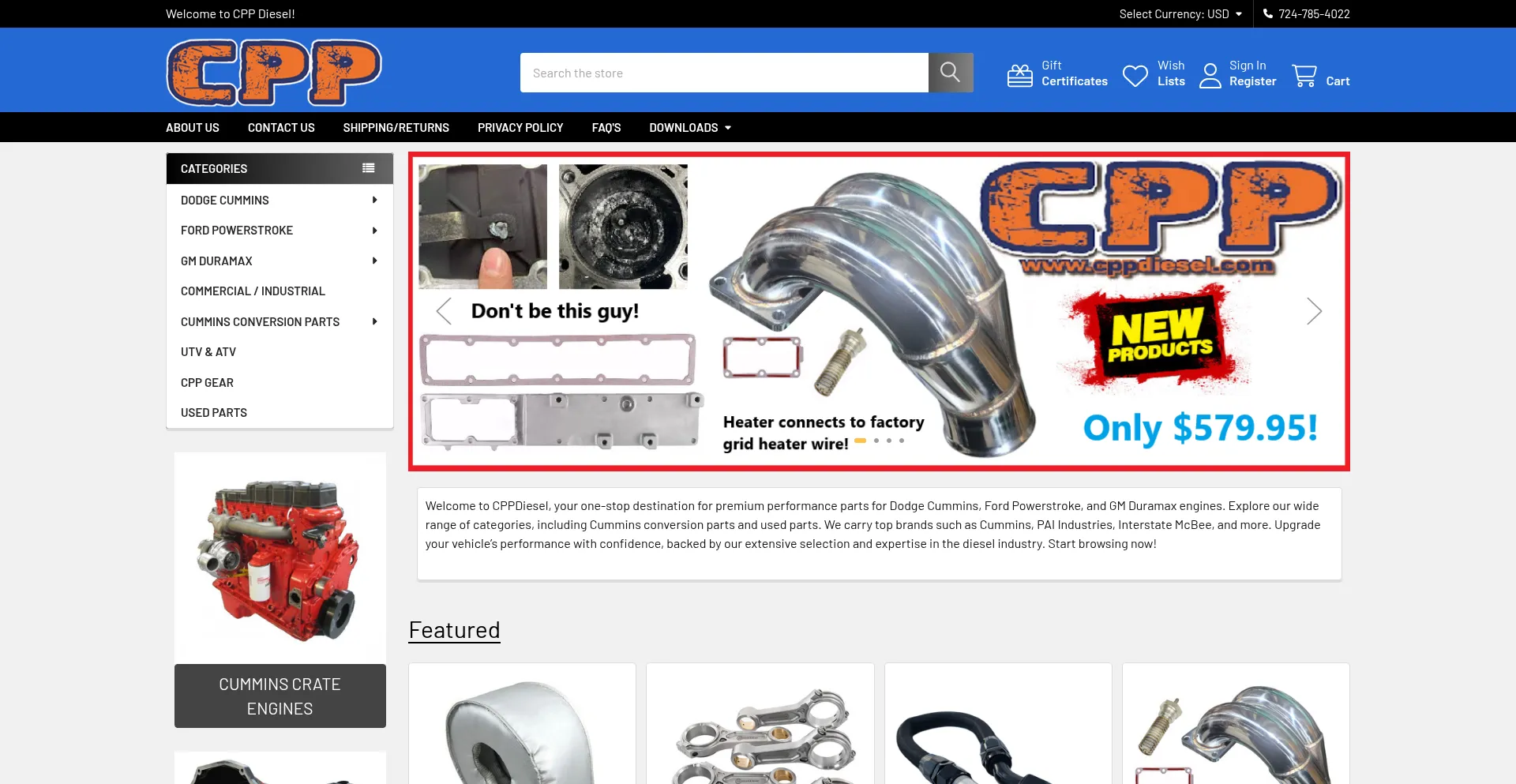 Website screenshot of Cppdiesel.com