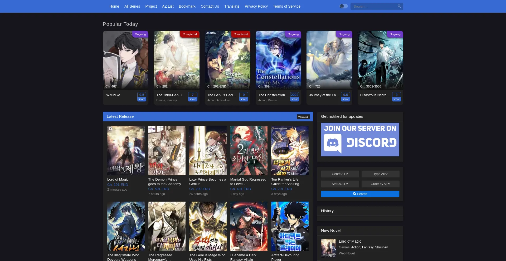Website screenshot of Cpunovel.com
