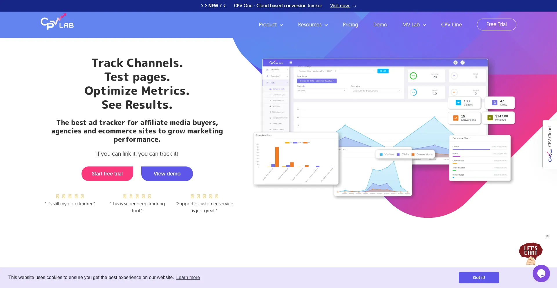 Website screenshot of Cpvlab.pro