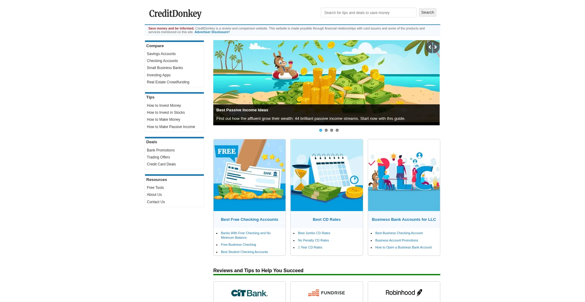 Website screenshot of Craditesdonkey.com