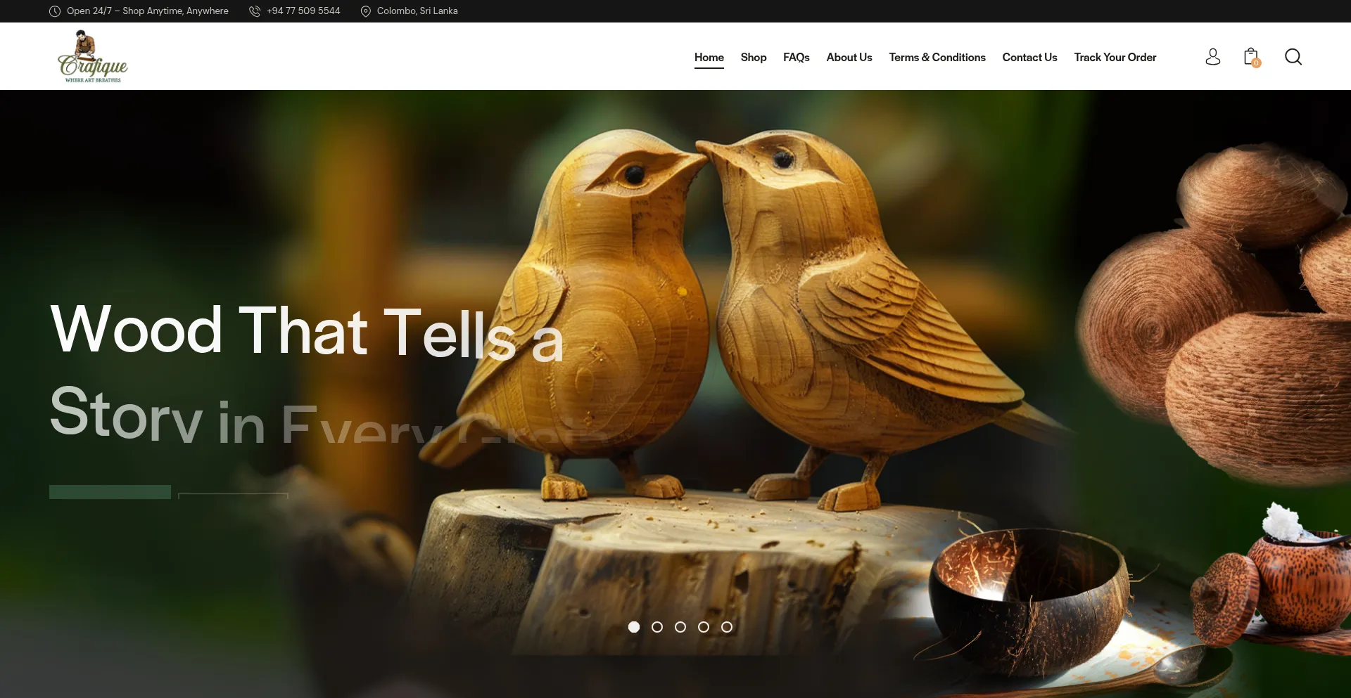 Website screenshot of Crafique.com