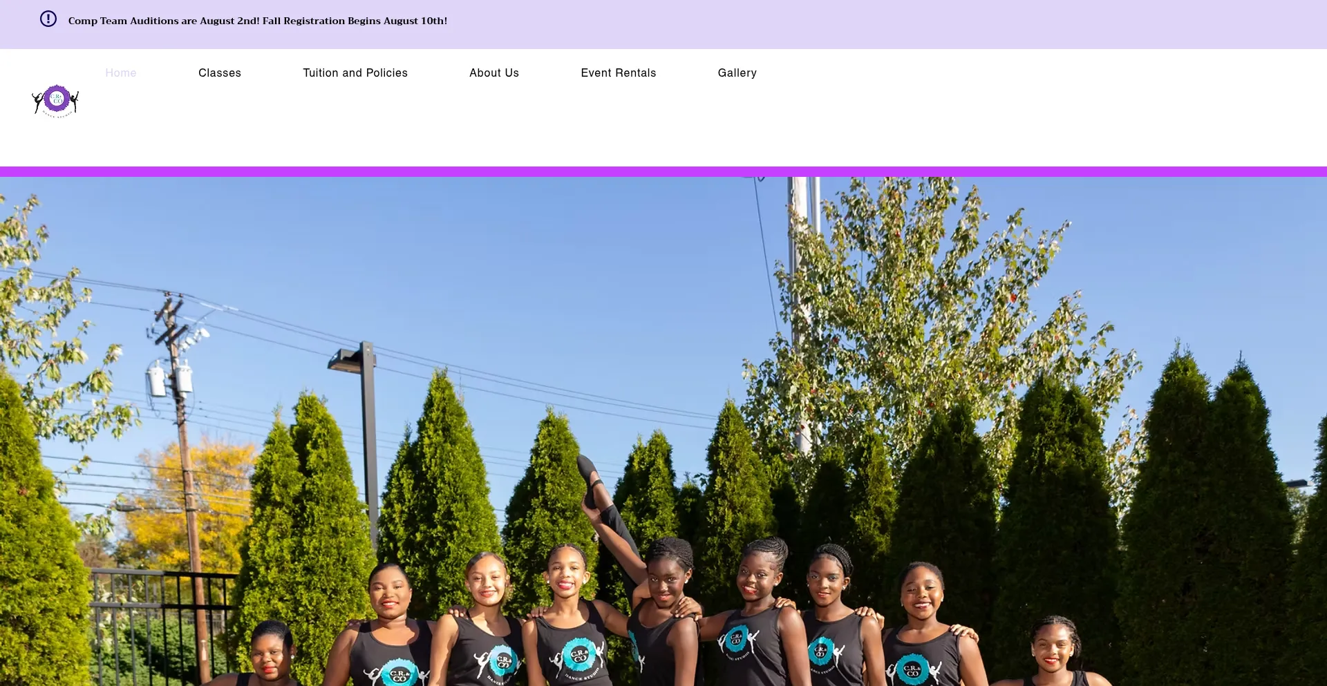 Website screenshot of Crandcodance.com