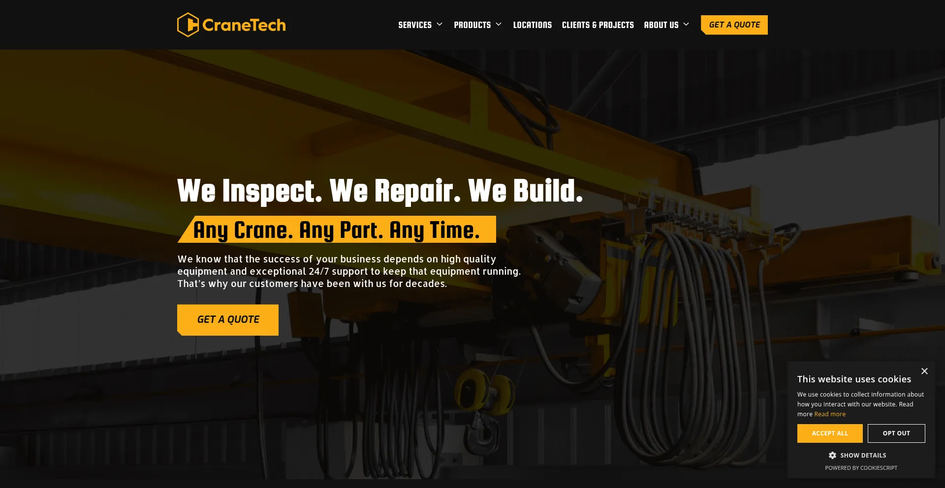 Cranetechusa.com Screenshot