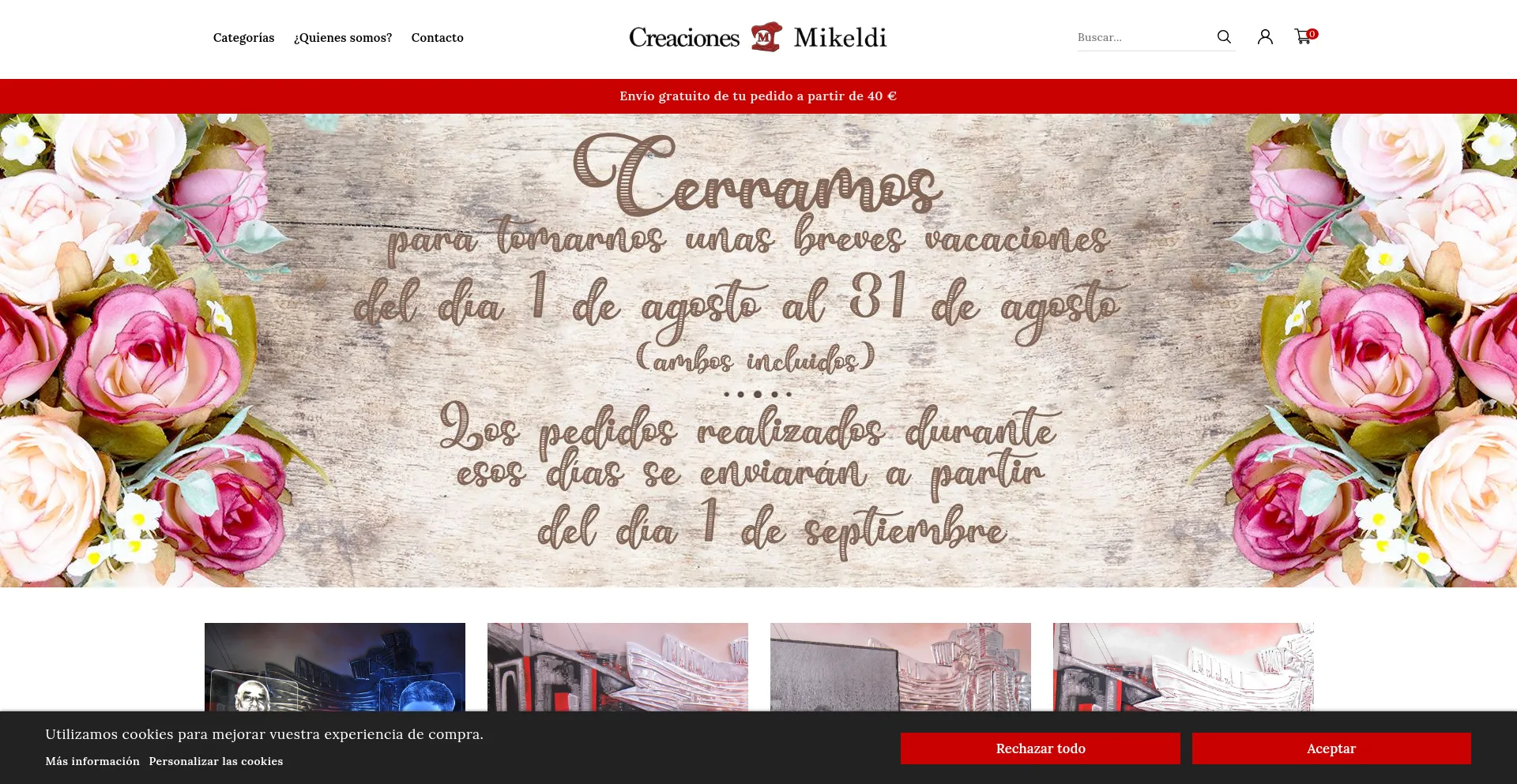 Website screenshot of Creacionesmikeldi.com