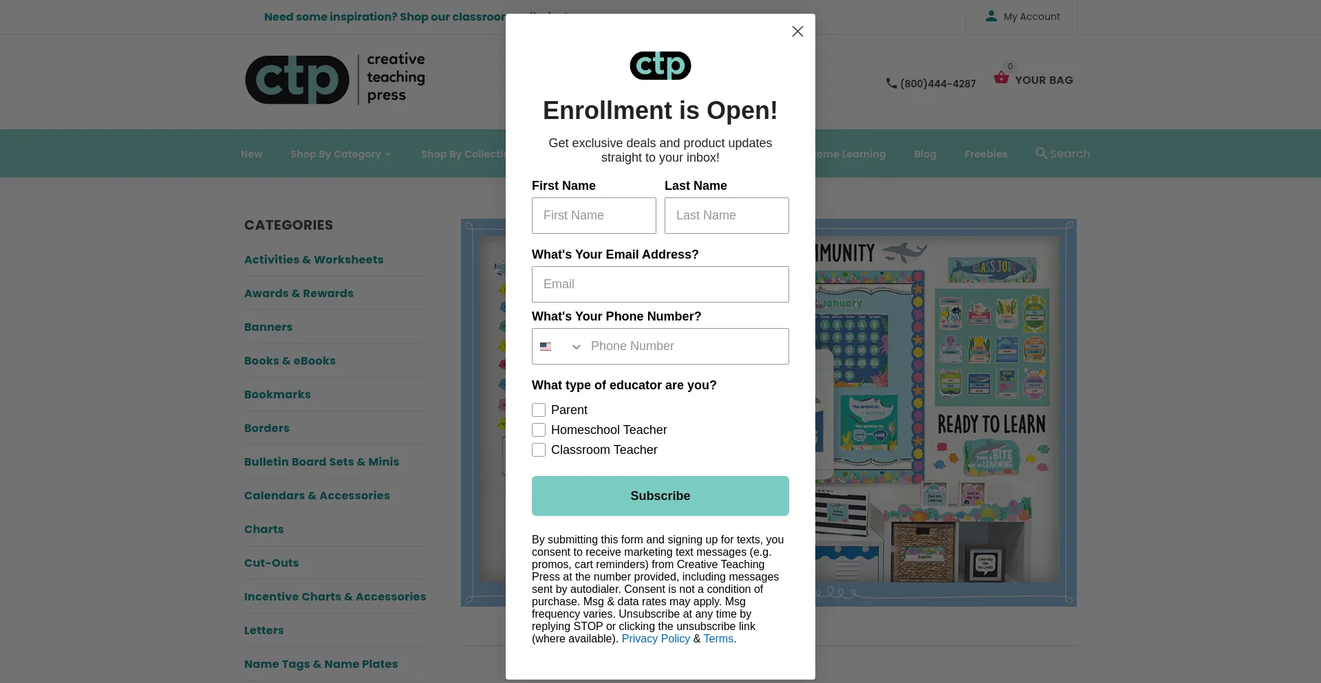 Website screenshot of Creativeteaching.com