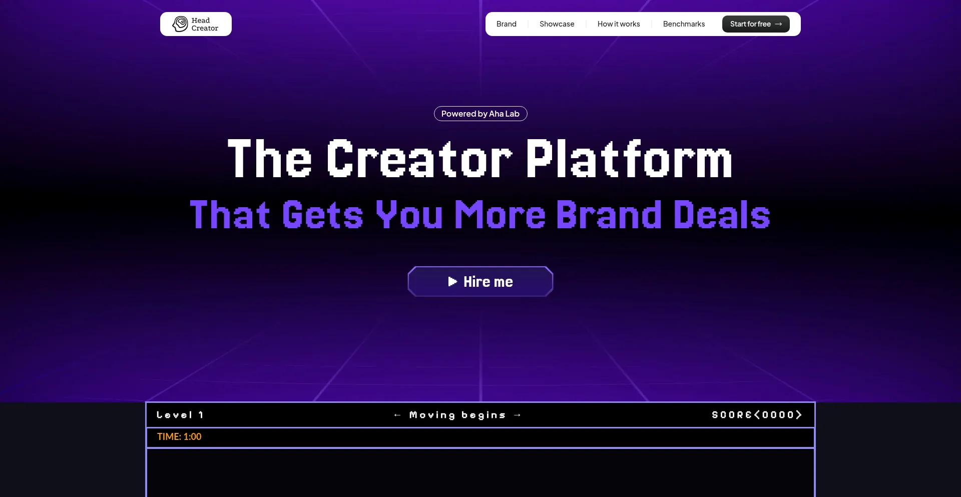 Website screenshot of Creator.headai.io